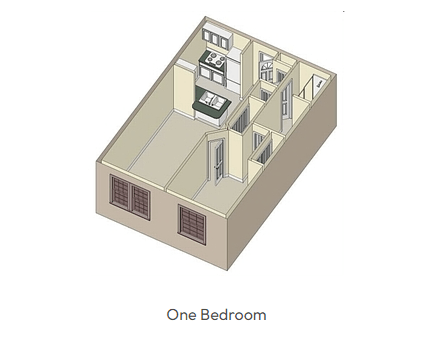 the one bedroom floor plan of a small house